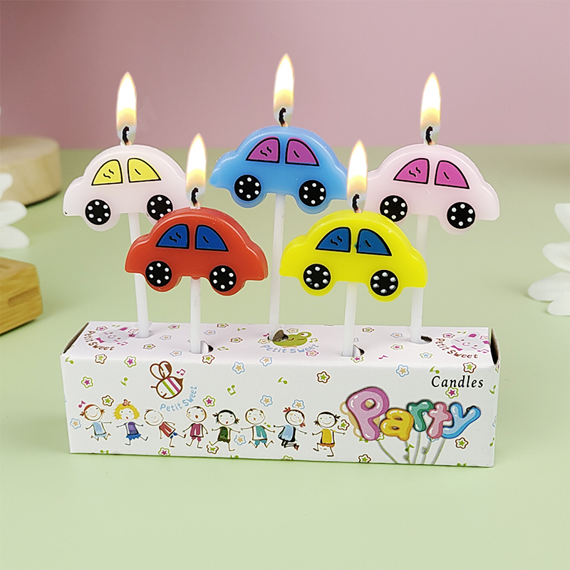 Lighting Mcqueen Birthday Decor - 5 자동차 양초 어린이 생일 귀여운