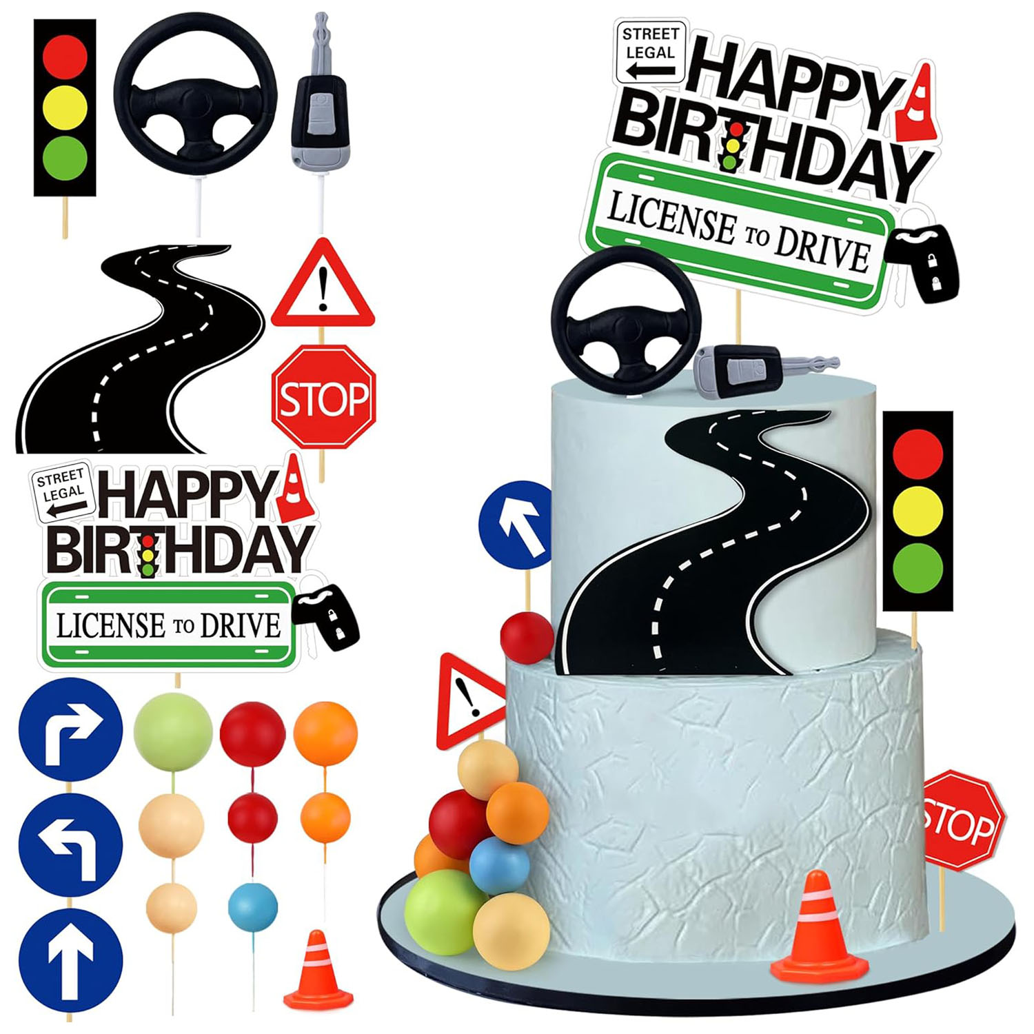 Lighting Mcqueen Birthday Decor - 운전 면허증 케이크 토퍼 새로운 드라이버