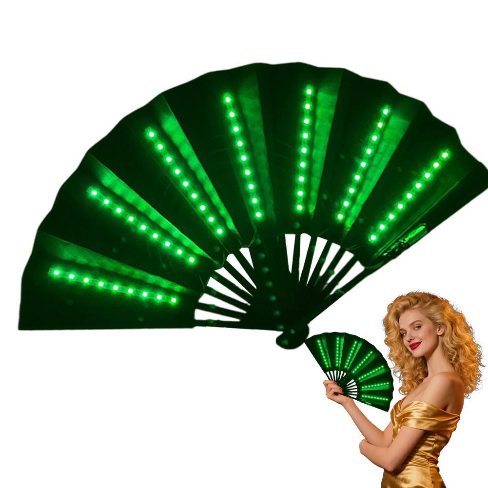 Decor Lighting Fans - 여성용 라인댄스용 라이트업 접이식 부채, 발광