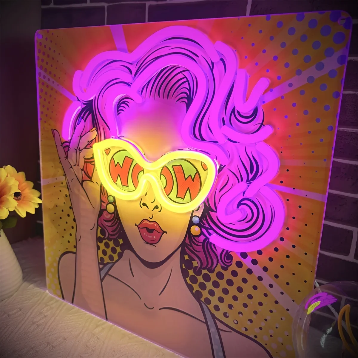 Lighting Decor Wow - 와우 레이디 팝 아트 LED 네온