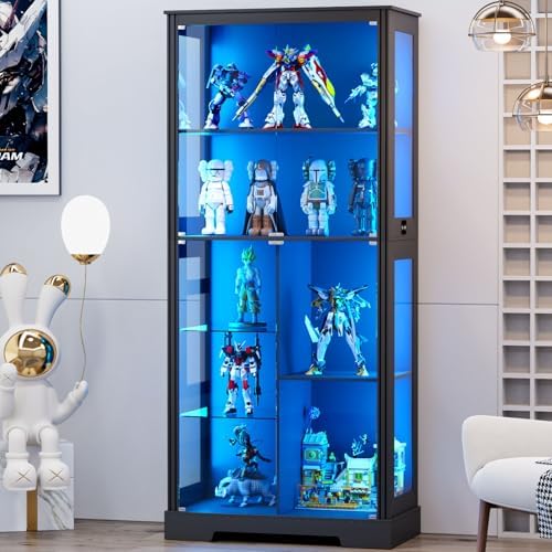 Lighting & Home Decor Studio Photos - 71인치 5단 진열장, 수집품용 3색 조명,