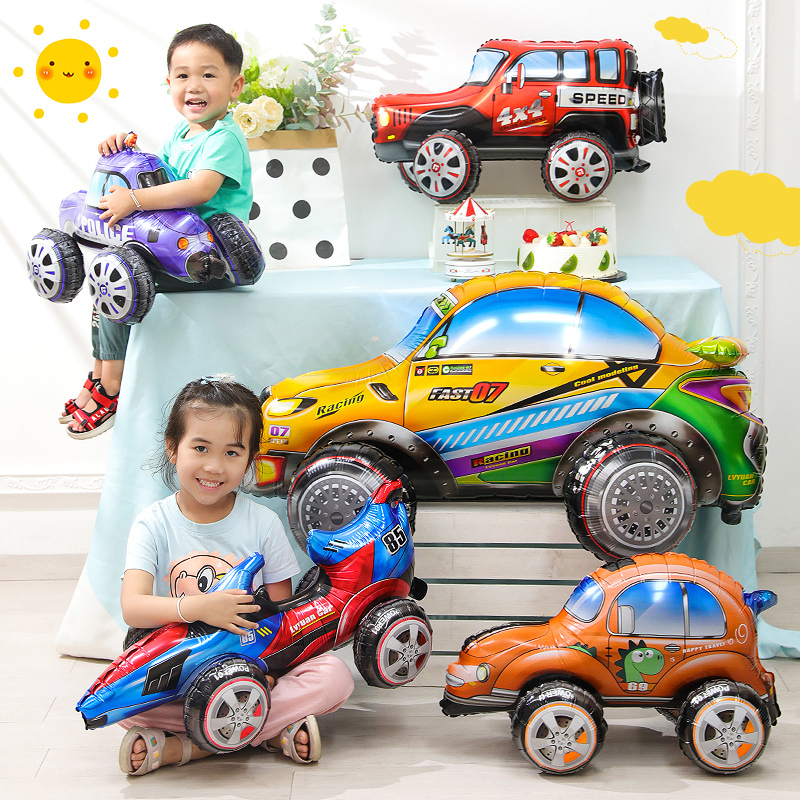 Lighting Mcqueen Birthday Decor - 3D 만화 자동차 호일 풍선 버기