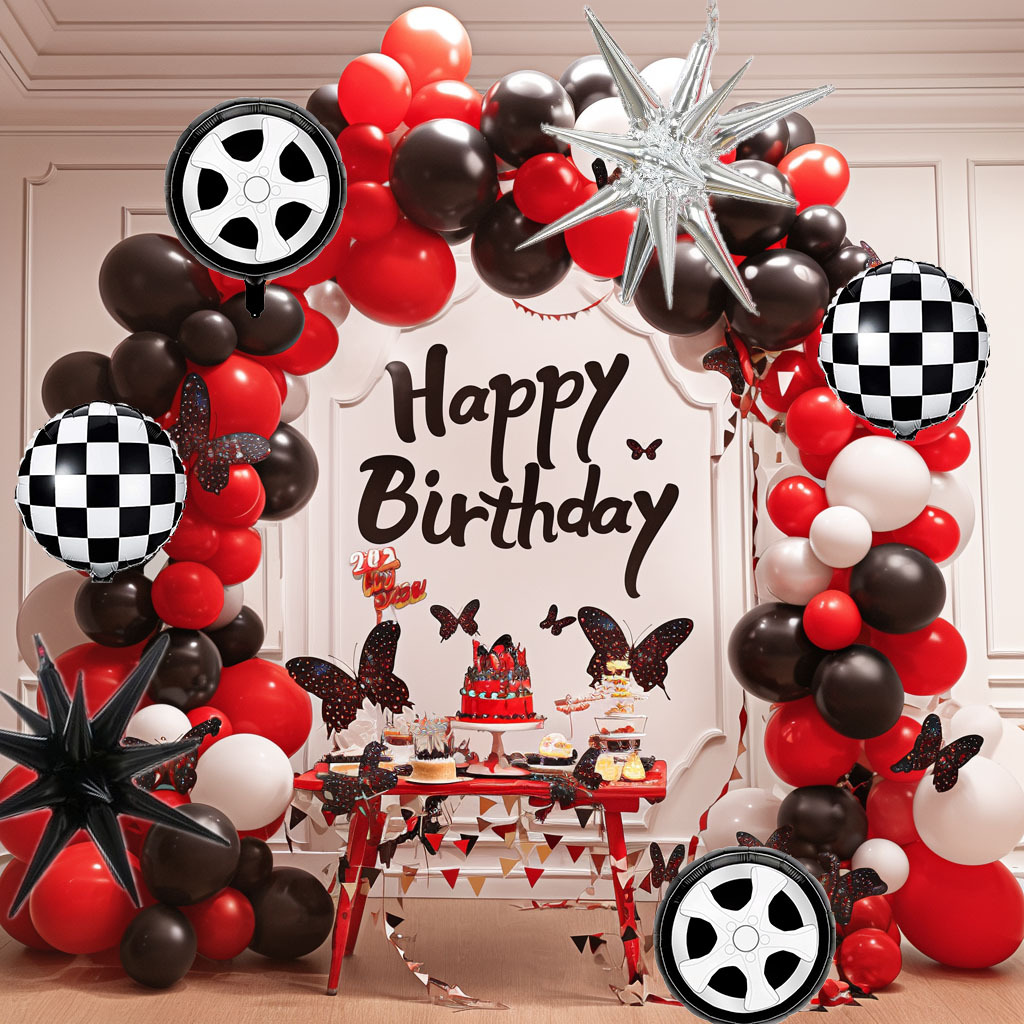 Lighting Mcqueen Birthday Decor - 143개 자동차 모양 레이싱카 생일 풍선