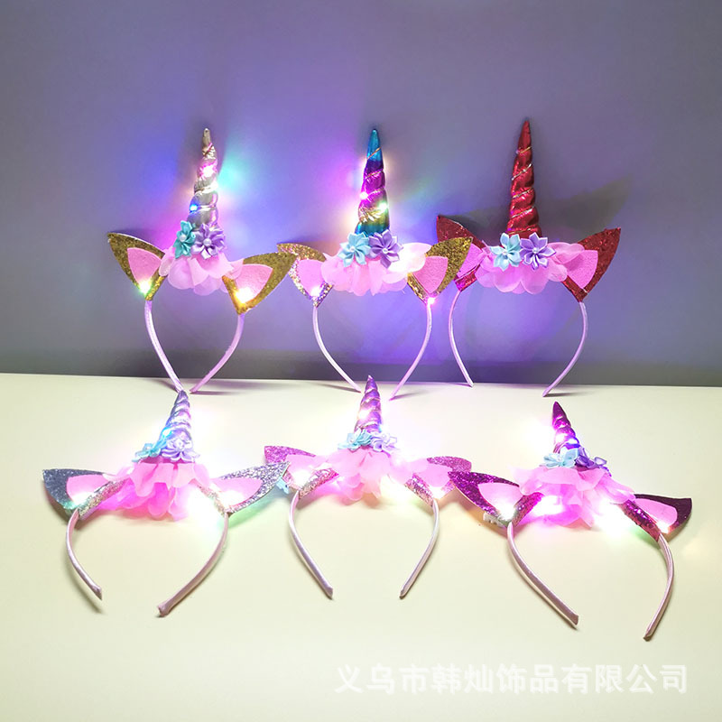 소녀들을 위한 새로운 할로윈 귀여운 유니콘 머리띠, 핑 - Unique Lighting Decor 리뷰 및 가격