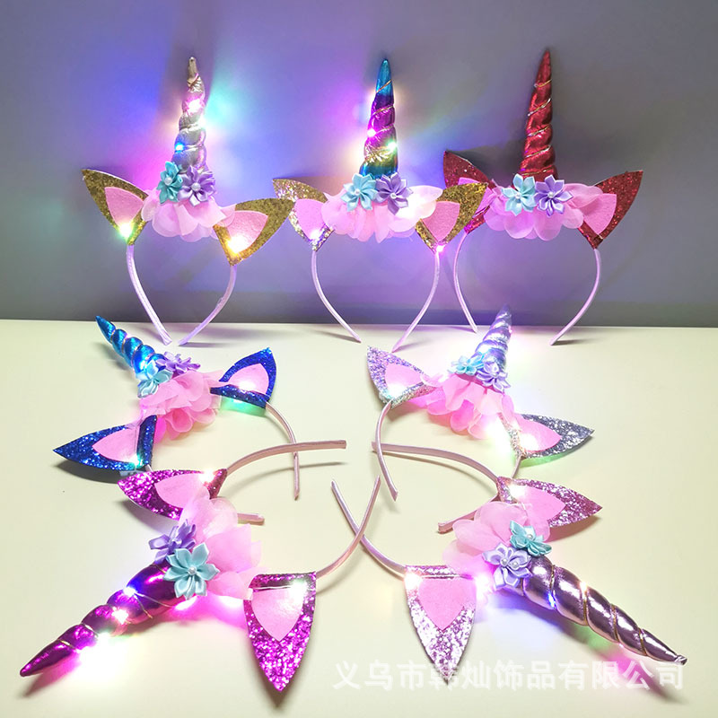 소녀들을 위한 새로운 할로윈 귀여운 유니콘 머리띠, 핑 - Unique Lighting Decor 리뷰 및 가격