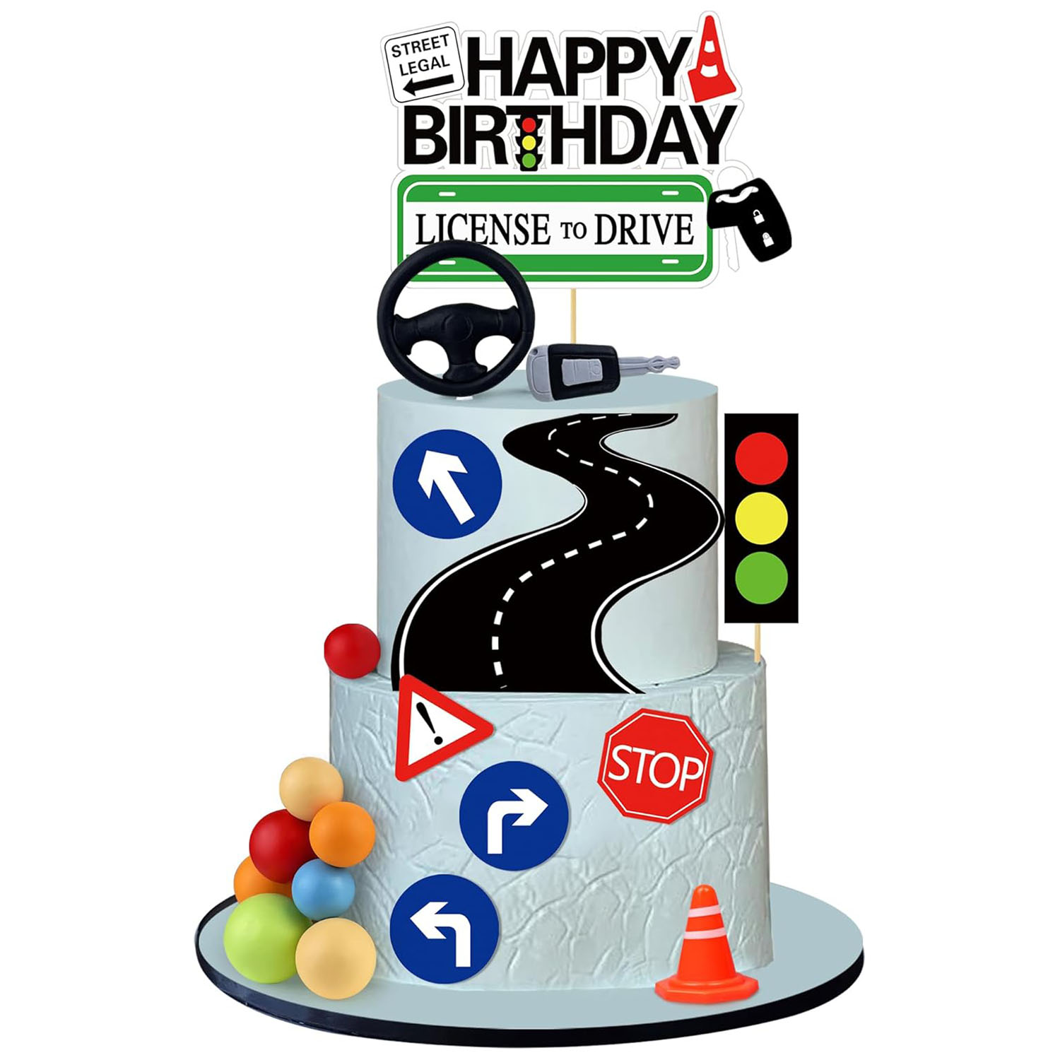 운전 면허증 케이크 토퍼 새로운 드라이버 케이크 장식  - Lighting Mcqueen Birthday Decor 리뷰 및 가격