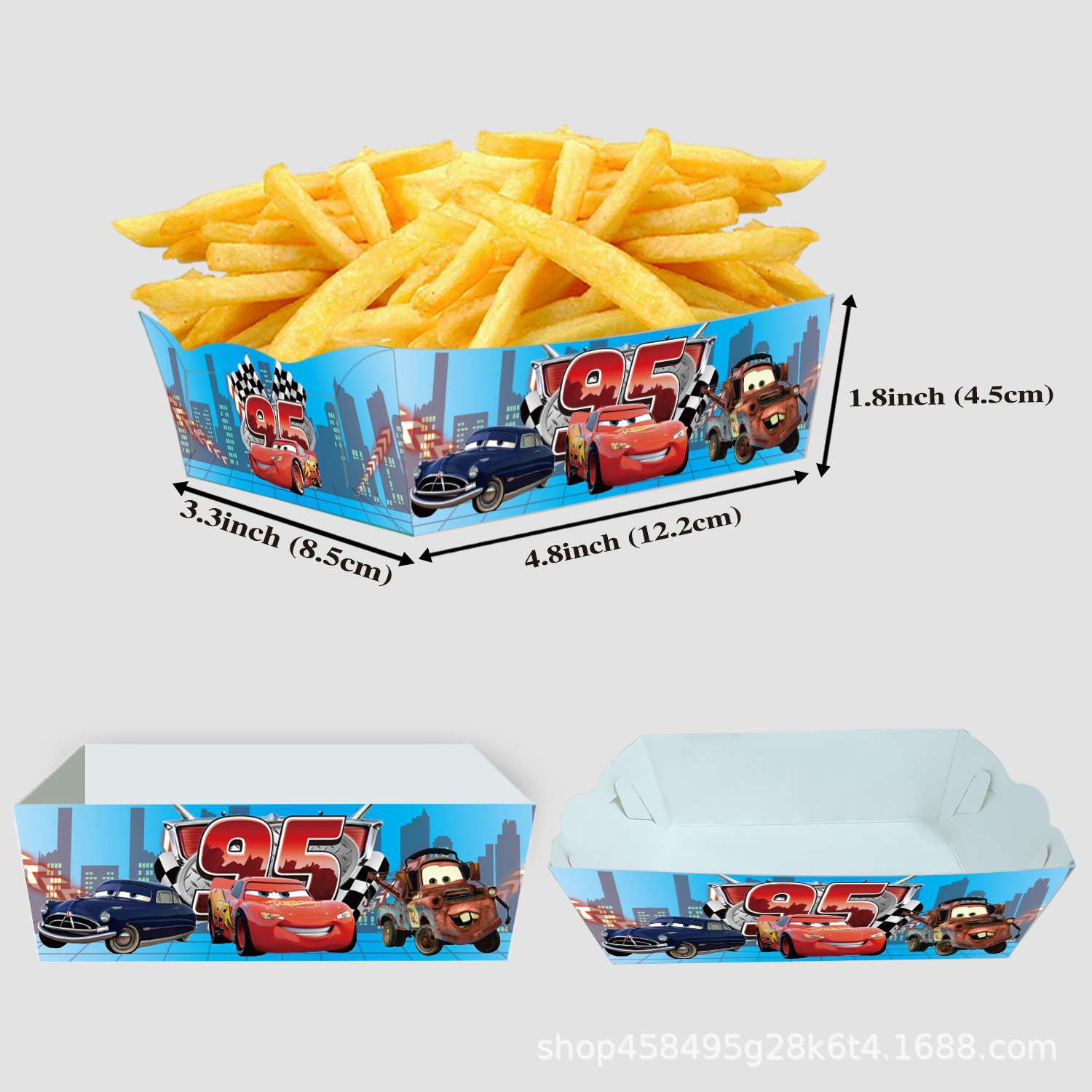 24개/세트 자동차 모양 종이 음식 서빙 트레이 사탕  - Lighting Mcqueen Decor 리뷰 및 가격