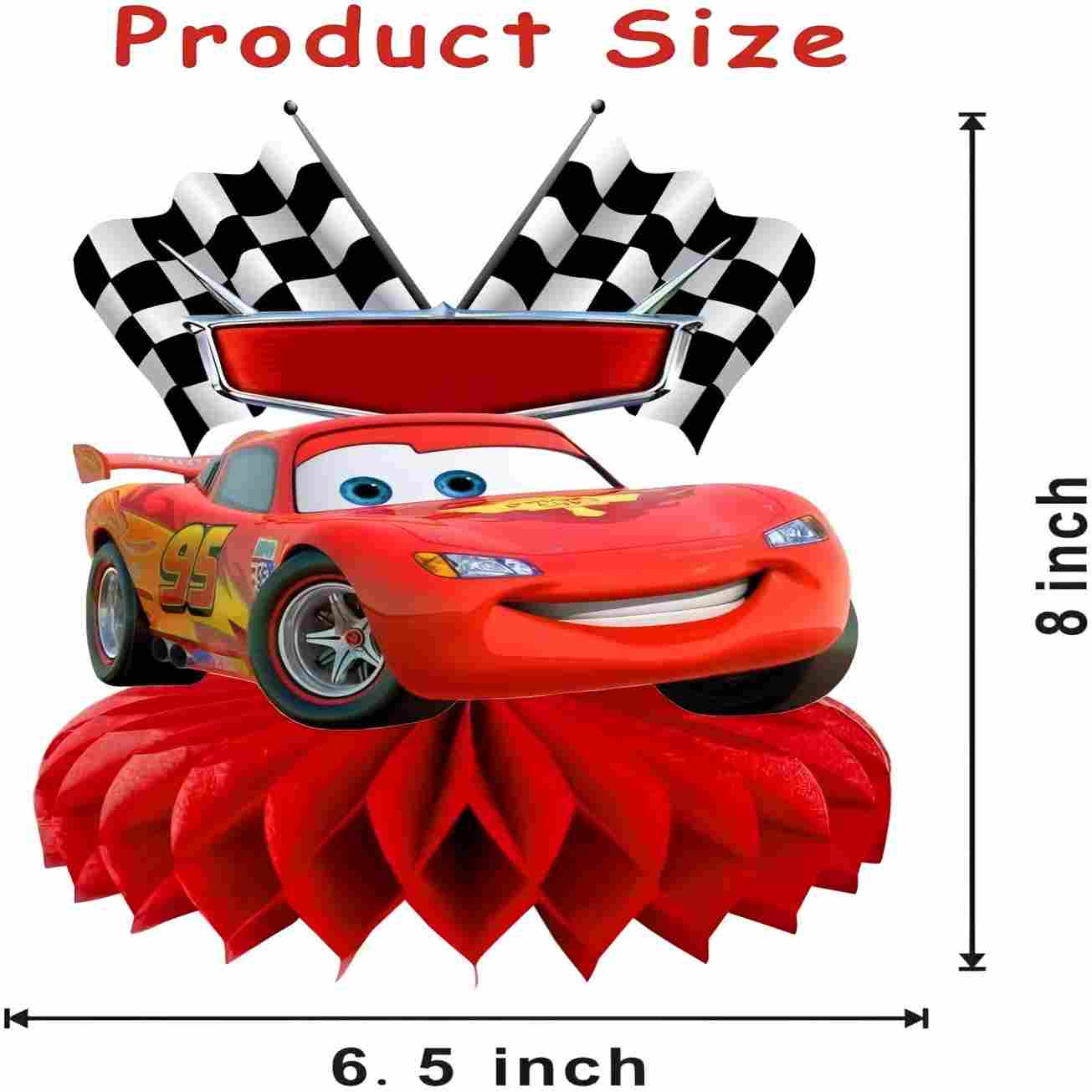 자동차 라이트닝 허니콤 센터피스, 8개 레이싱카 테마  - Lighting Mcqueen Decor 리뷰 및 가격