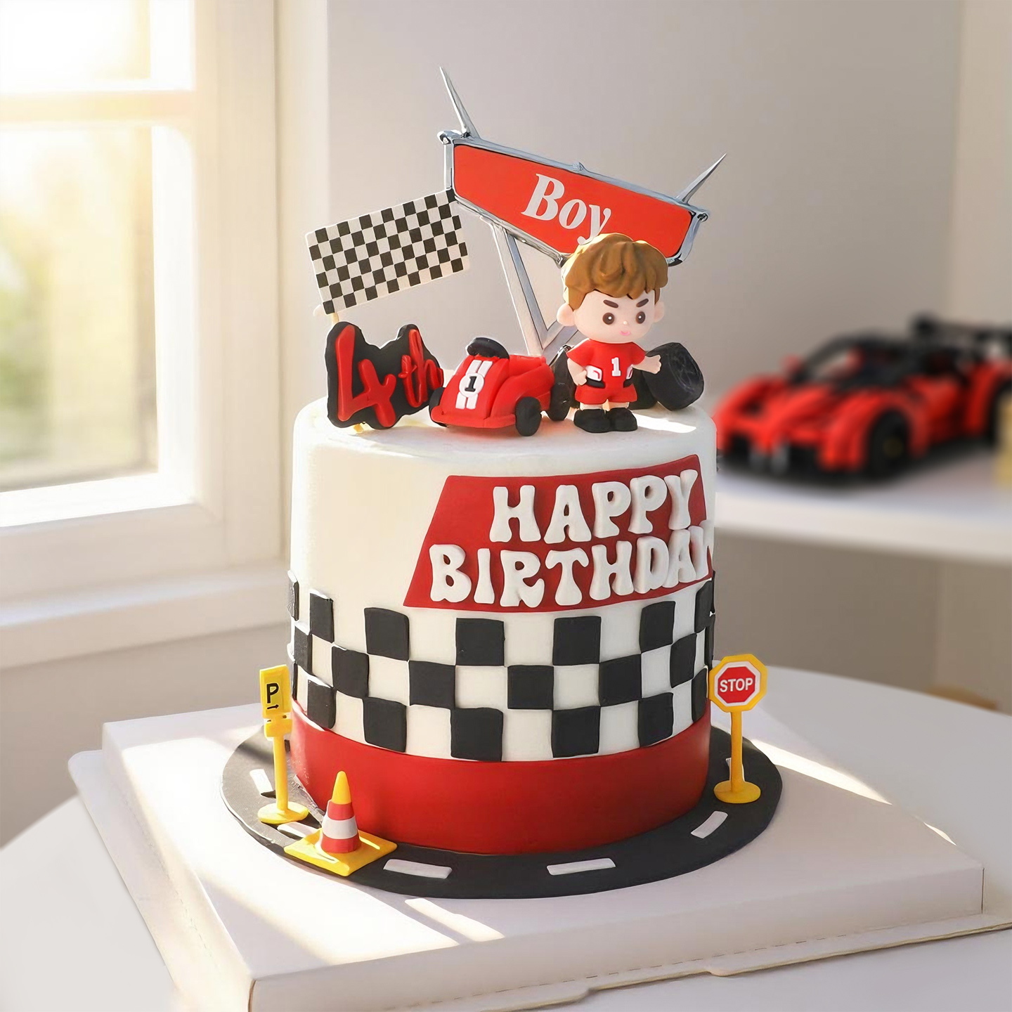 만화 소년 생일 케이크 토퍼 장식 빨간색 작은 레이서  - Lighting Mcqueen Birthday Decor 리뷰 및 가격
