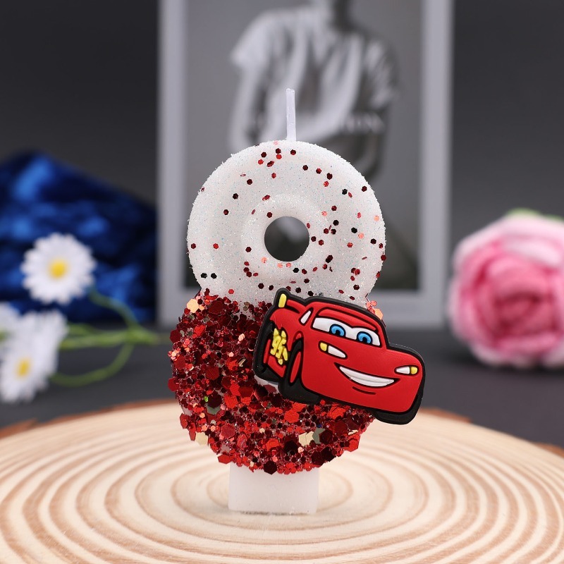 만화 0-9 숫자 케이크 장식 생일 케이크 장식 개인  - Lighting Mcqueen Decor 리뷰 및 가격
