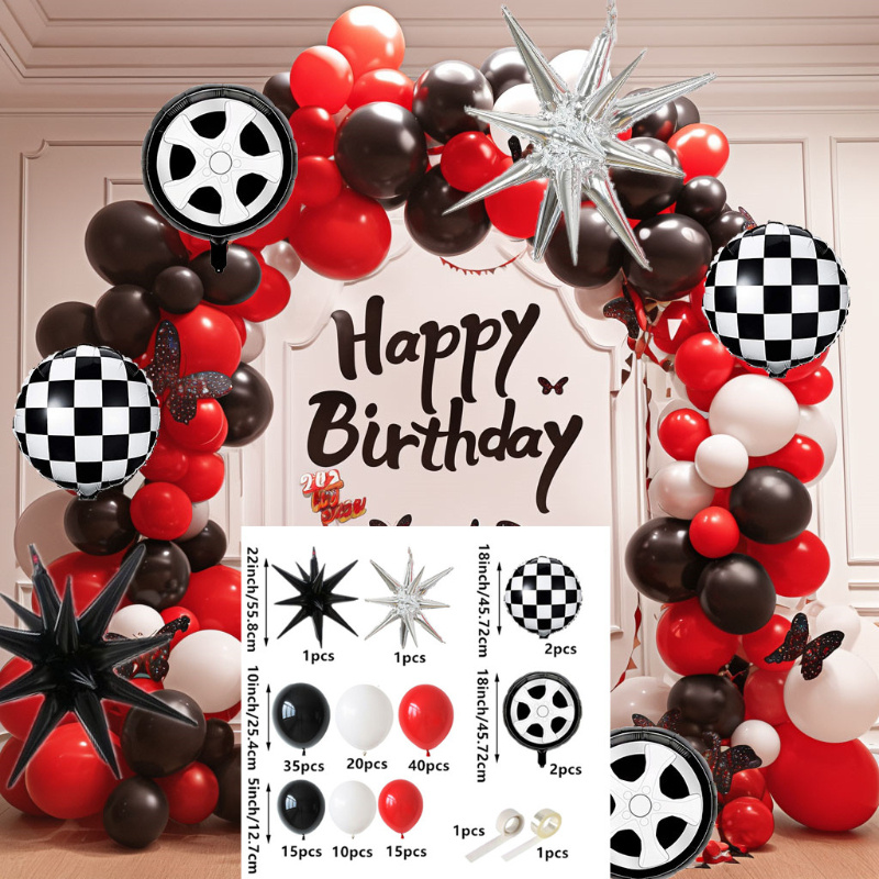 143개 자동차 모양 레이싱카 생일 풍선 아치 키트 생 - Lighting Mcqueen Birthday Decor 리뷰 및 가격