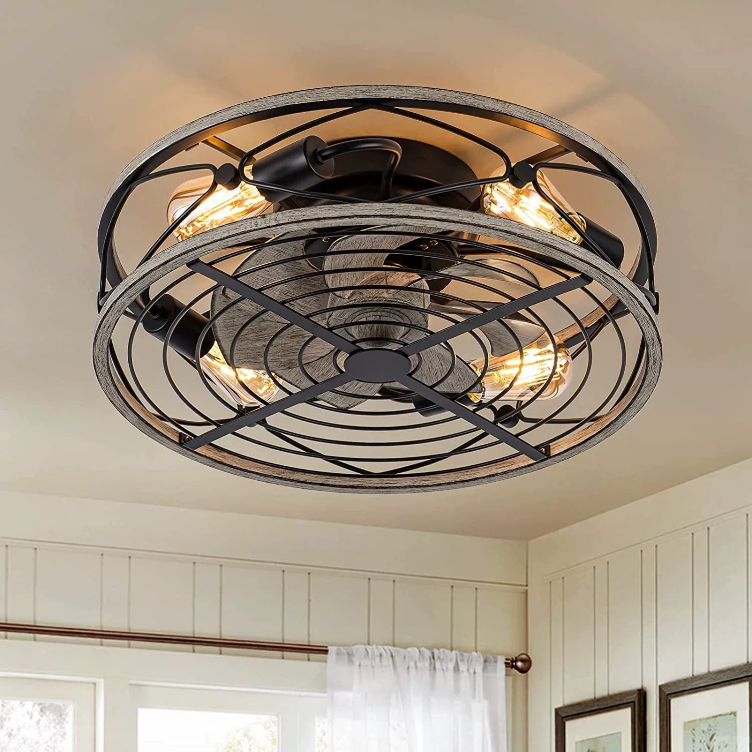 스마트 천장 팬 팬 조명 원격 제어 침실 장식 환기 램 - Decor Lighting Fans 리뷰 및 가격