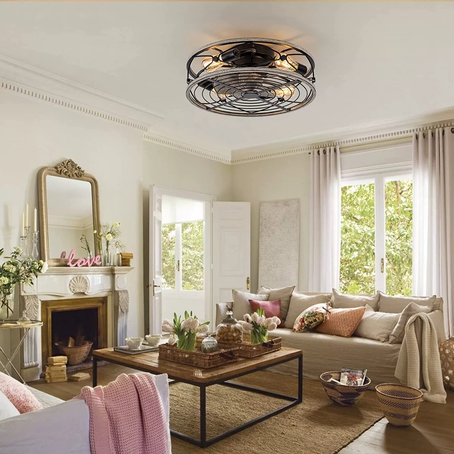 스마트 천장 팬 팬 조명 원격 제어 침실 장식 환기 램 - Decor Lighting Fans 리뷰 및 가격