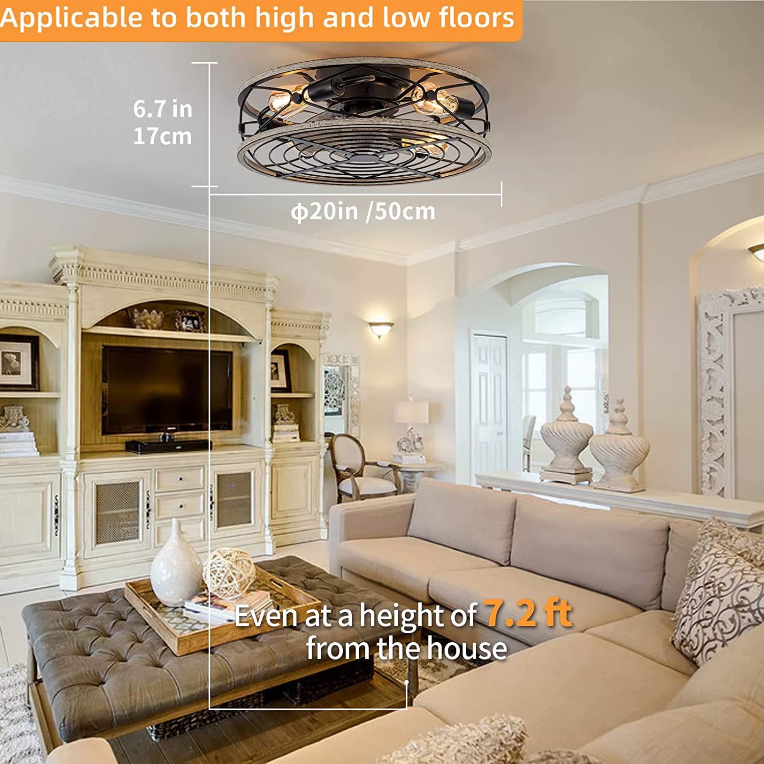 스마트 천장 팬 팬 조명 원격 제어 침실 장식 환기 램 - Decor Lighting Fans 리뷰 및 가격
