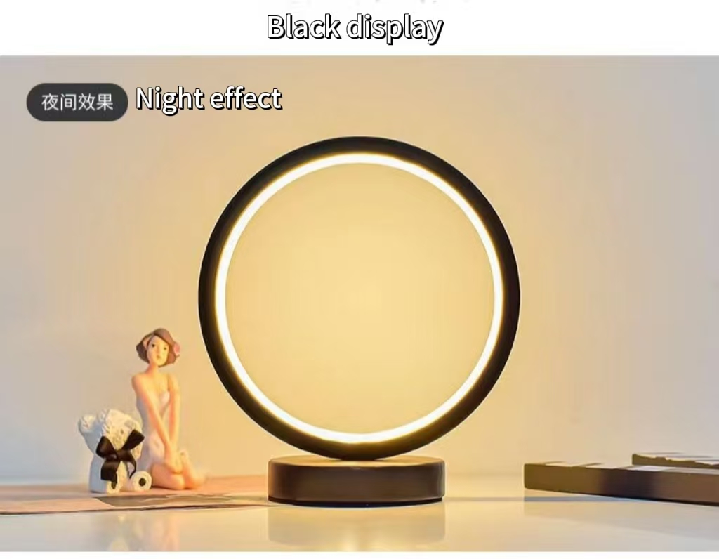20CM LED 간단한 원형 링 테이블 램프 침실 머리 - Restaurant Lighting Decoration 리뷰 및 가격
