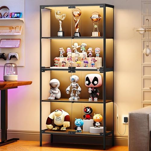 65인치 유리 진열장(3색 LED 조명 포함), 강화유 - Lighting & Home Decor Studio Photos 리뷰 및 가격
