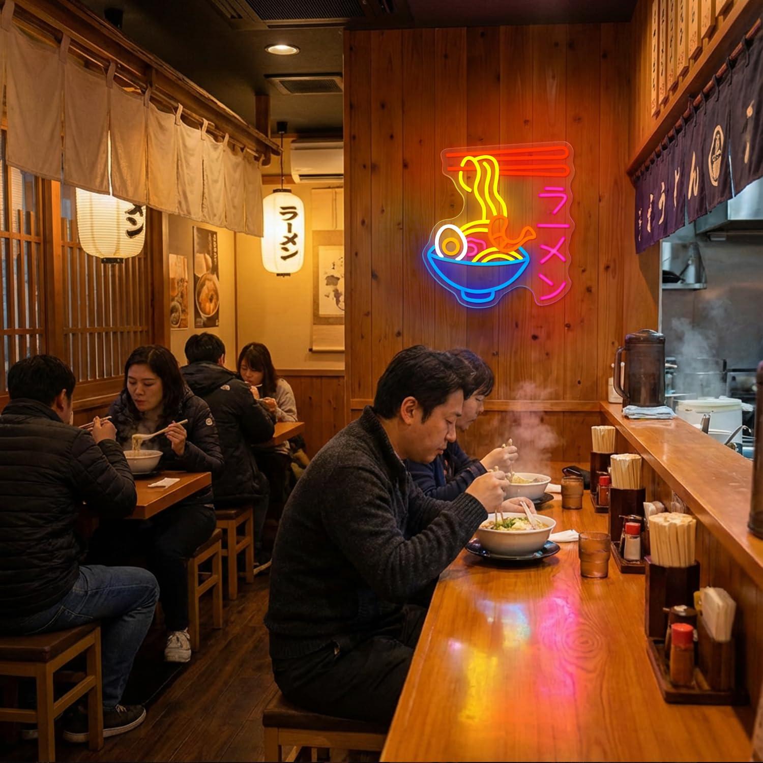 라면 네온사인 일본식 국수 그릇 LED 네온 조명, 라 - Restaurant Lighting Decoration 리뷰 및 가격