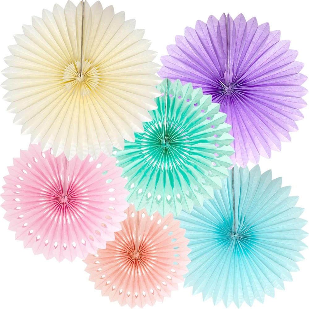 파스텔 무지개 종이 팬 파티 장식 다채로운 아이스크림  - Decor Lighting Fans 리뷰 및 가격