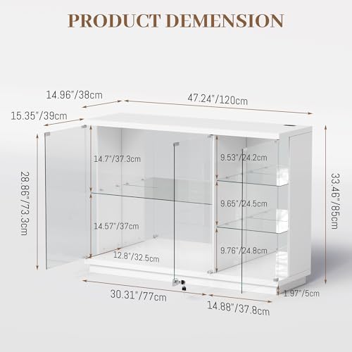 잠금장치와 LED 조명이 있는 유리 진열장, 모션 센서 - Lighting & Home Decor Studio Photos 리뷰 및 가격
