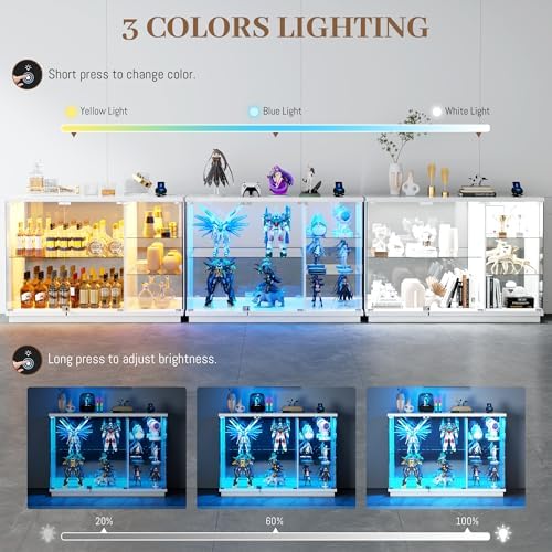 잠금장치와 LED 조명이 있는 유리 진열장, 모션 센서 - Lighting & Home Decor Studio Photos 리뷰 및 가격