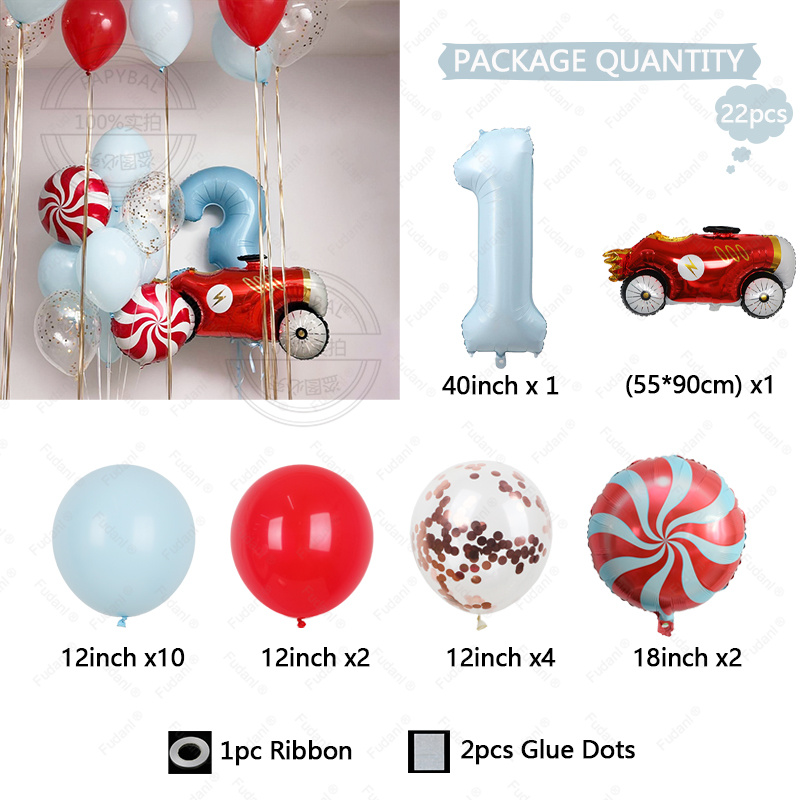 22개 레이싱카 휠 생일 파티 풍선 생일 장식 40인치 - Lighting Mcqueen Birthday Decor 리뷰 및 가격